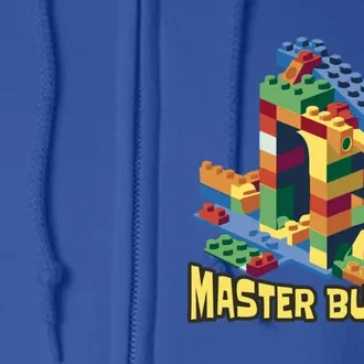 Master Builder Funny Building Blocks Toys Gift Full Zip Hoodie