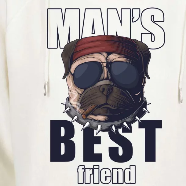 Mans Best Friend Bulldog Funny Dog Lover Womens Funnel Neck Pullover Hood