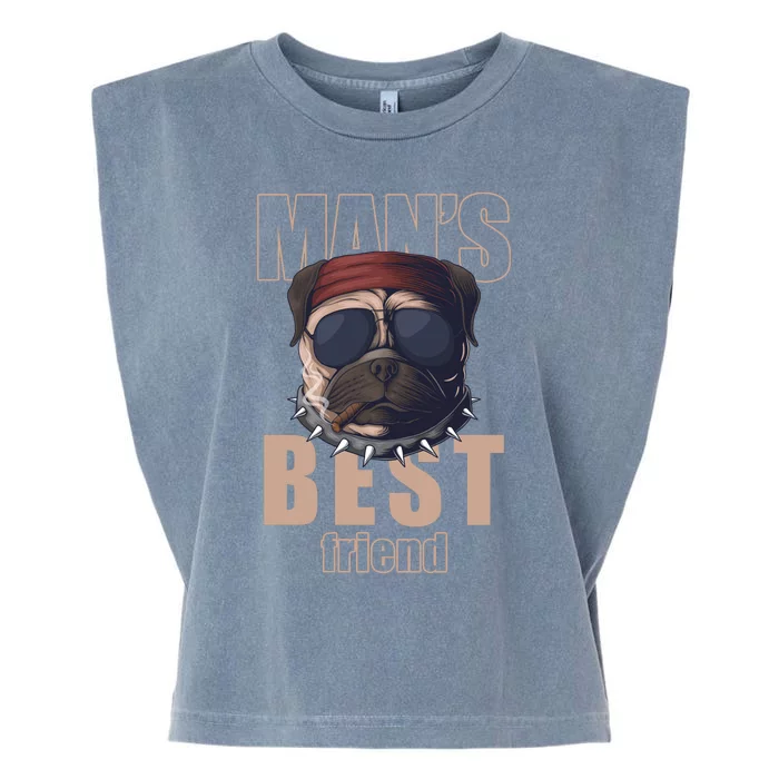 Mans Best Friend Bulldog Funny Dog Lover Garment-Dyed Women's Muscle Tee