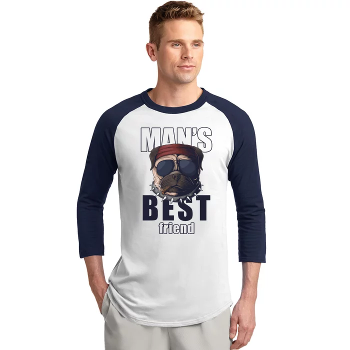 Mans Best Friend Bulldog Funny Dog Lover Baseball Sleeve Shirt