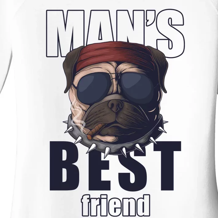 Mans Best Friend Bulldog Funny Dog Lover Women's Perfect Tri Tunic Long Sleeve Shirt