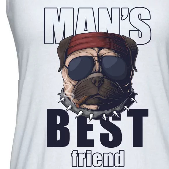 Mans Best Friend Bulldog Funny Dog Lover Ladies Essential Flowy Tank