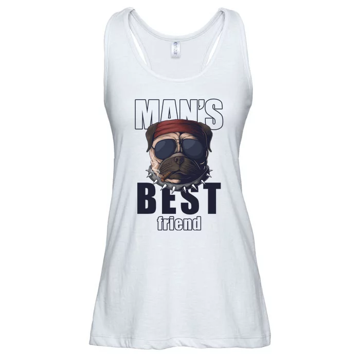 Mans Best Friend Bulldog Funny Dog Lover Ladies Essential Flowy Tank