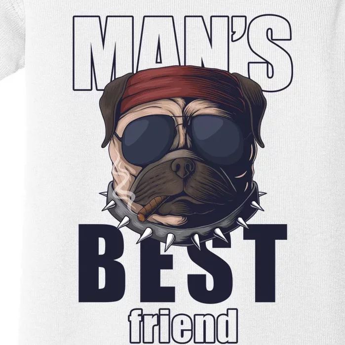 Mans Best Friend Bulldog Funny Dog Lover Baby Bodysuit