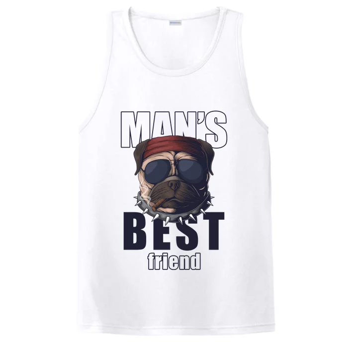 Mans Best Friend Bulldog Funny Dog Lover Performance Tank