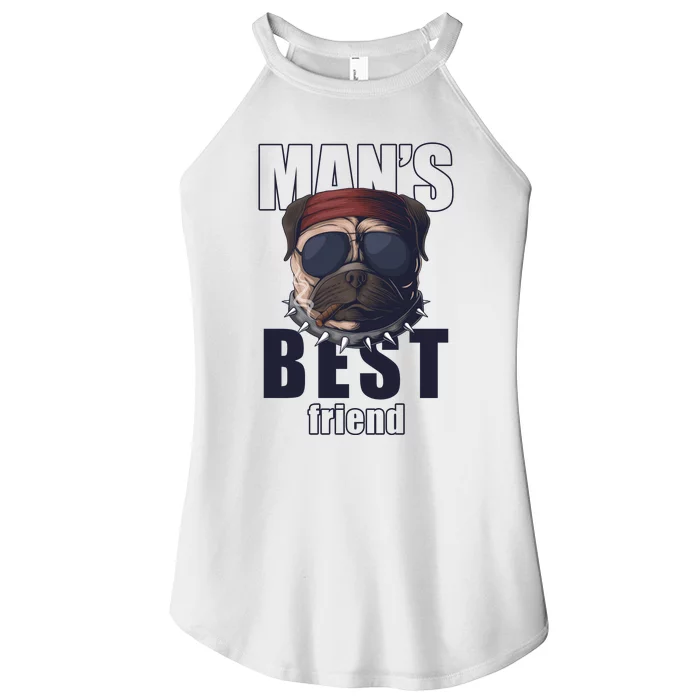 Mans Best Friend Bulldog Funny Dog Lover Women’s Perfect Tri Rocker Tank