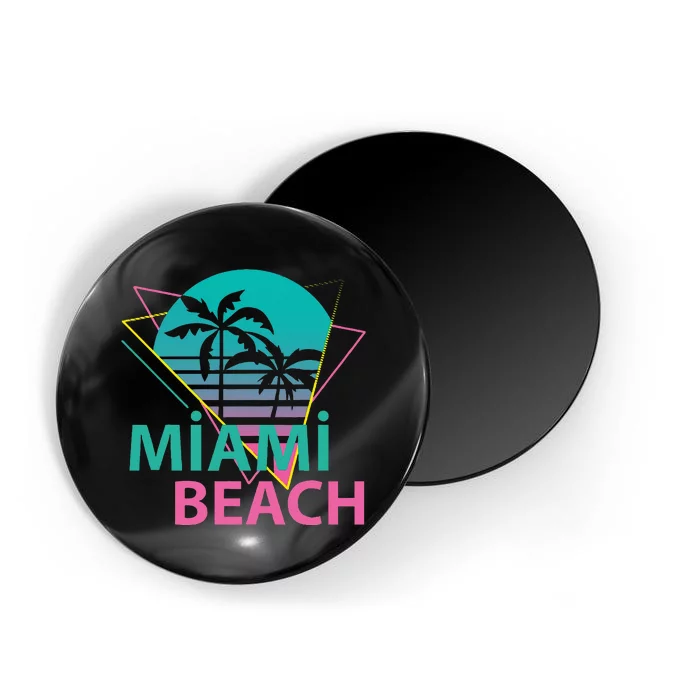 Miami Beach Florida Proud Floridian Retro Palms Trees Magnet