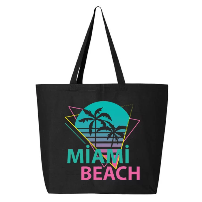 Miami Beach Florida Proud Floridian Retro Palms Trees 25L Jumbo Tote