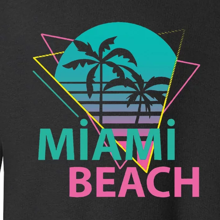 Miami Beach Florida Proud Floridian Retro Palms Trees Toddler Sweatshirt