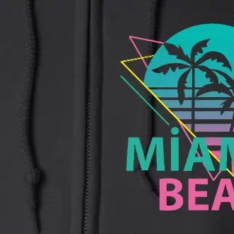 Miami Beach Florida Proud Floridian Retro Palms Trees Full Zip Hoodie