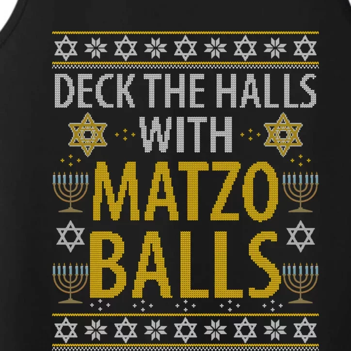 Matzo Balls Funny Hanukkah Theme Holiday Idea Quote Performance Tank