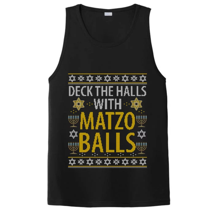 Matzo Balls Funny Hanukkah Theme Holiday Idea Quote Performance Tank