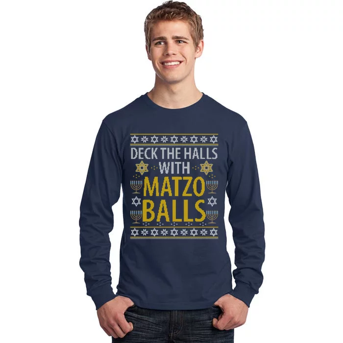 Matzo Balls Funny Hanukkah Theme Holiday Idea Quote Tall Long Sleeve T-Shirt