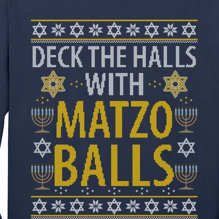 Matzo Balls Funny Hanukkah Theme Holiday Idea Quote Tall Long Sleeve T-Shirt