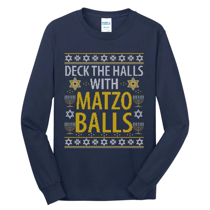 Matzo Balls Funny Hanukkah Theme Holiday Idea Quote Tall Long Sleeve T-Shirt