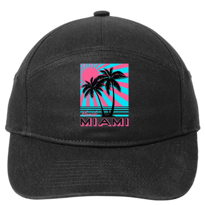 Miami Beach Florida Miami Palm Trees 7-Panel Snapback Hat