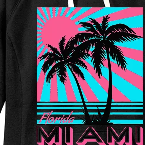 Miami Beach Florida Miami Palm Trees Women's Fleece Hoodie