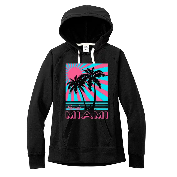 Miami Beach Florida Miami Palm Trees Women's Fleece Hoodie