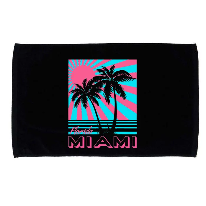 Miami Beach Florida Miami Palm Trees Microfiber Hand Towel