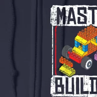 Master Builder For A Builder Block Building Blocks Bricks Full Zip Hoodie