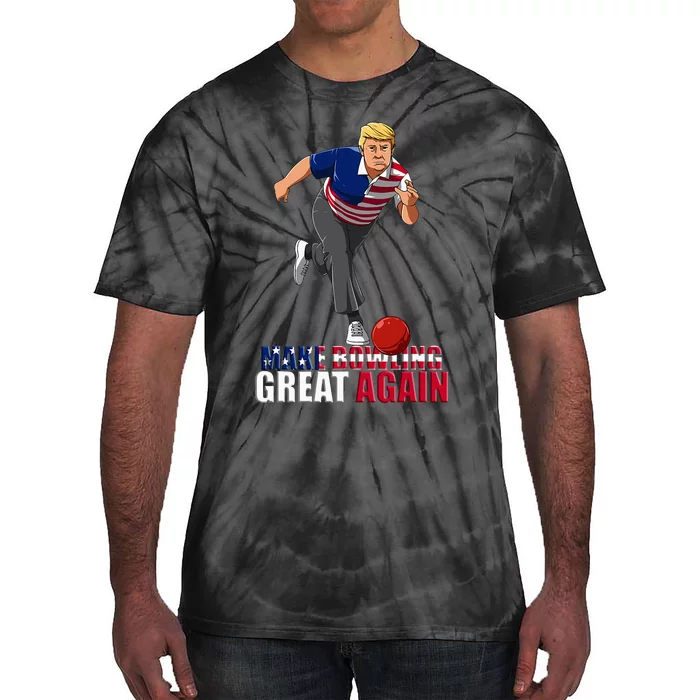 Make Bowling Great Again Funny Trump Bowling Gift Tie-Dye T-Shirt