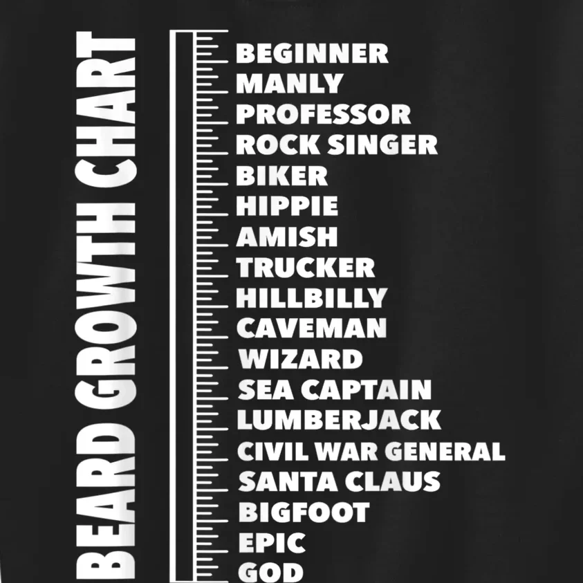 Mens Beard Growth Chart Length Ruler Cute Funny Joke Kids Sweatshirt