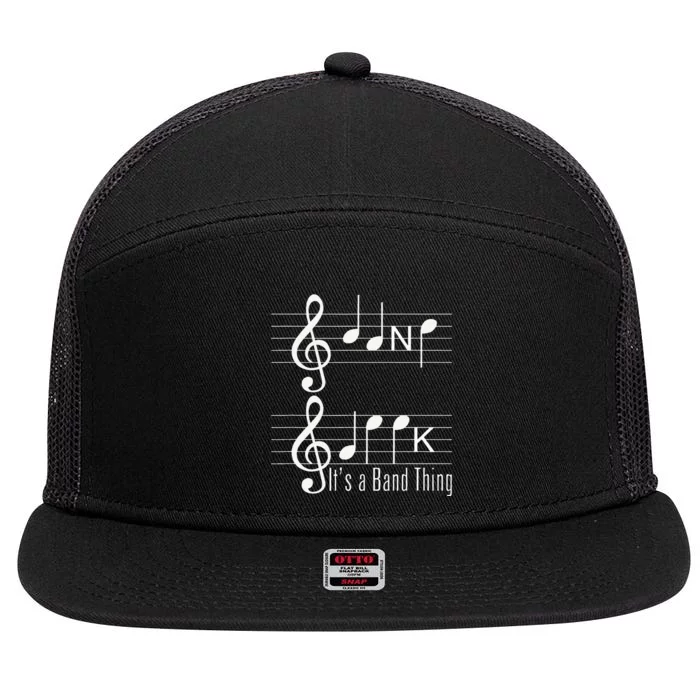 Musicians Band Geek Music Notes Spelling 7 Panel Mesh Trucker Snapback Hat