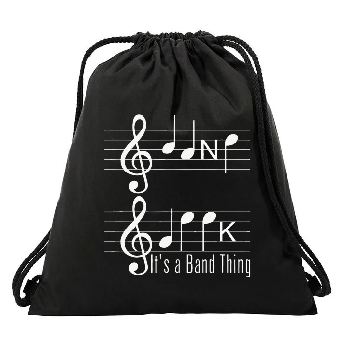 Musicians Band Geek Music Notes Spelling Drawstring Bag