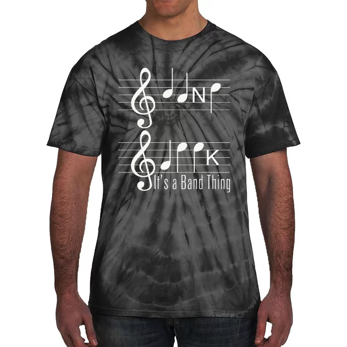 Musicians Band Geek Music Notes Spelling Tie-Dye T-Shirt