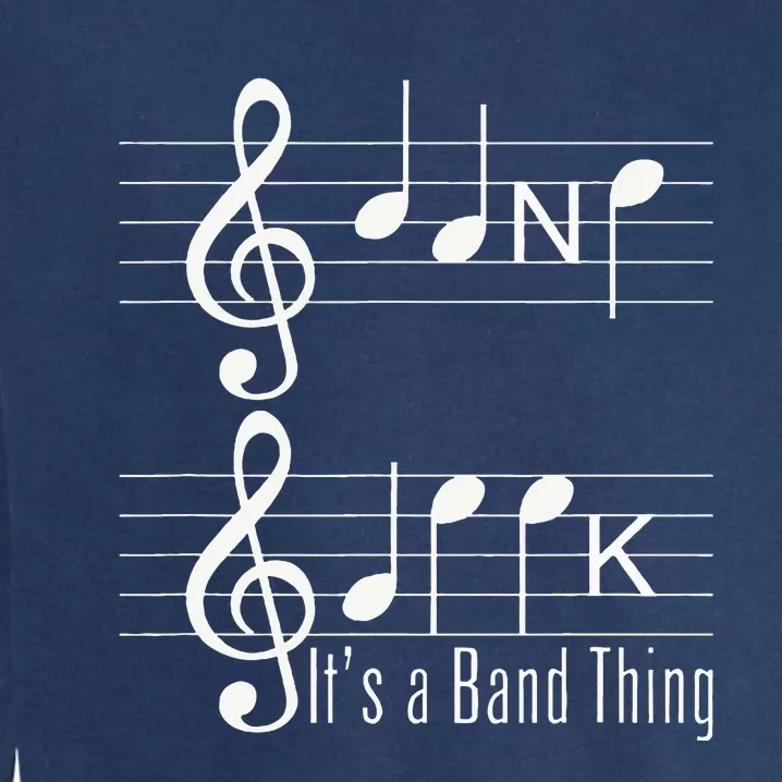 Musicians Band Geek Music Notes Spelling Garment-Dyed Sweatshirt