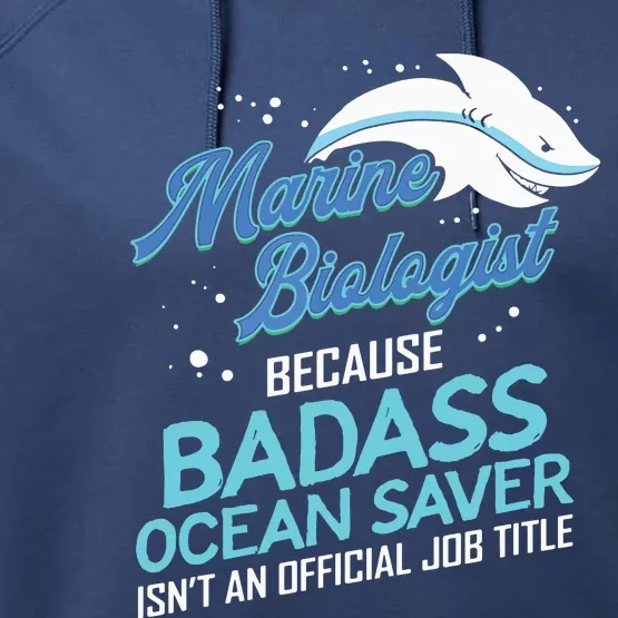 Marine Biologist Gift Marine Biology Ocean Scientist Shark Performance Fleece Hoodie