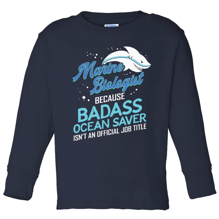 Marine Biologist Gift Marine Biology Ocean Scientist Shark Toddler Long Sleeve Shirt