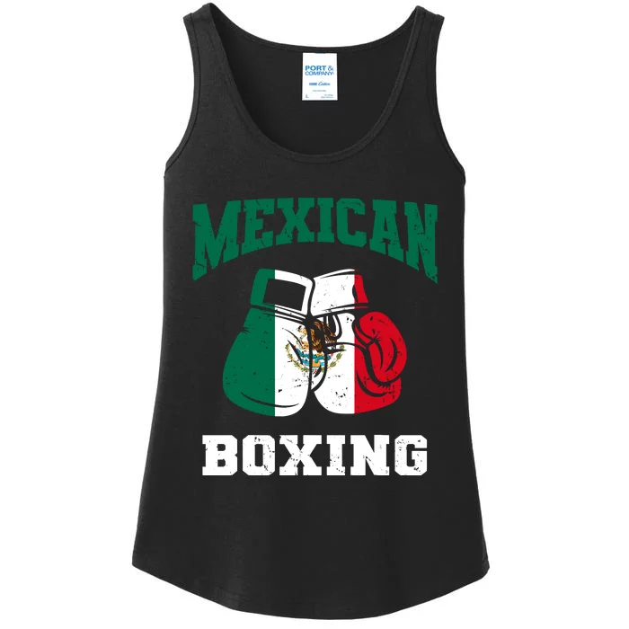 Mexican Boxing Gloves Mexico Pride Patriotics Boy Ladies Essential Tank