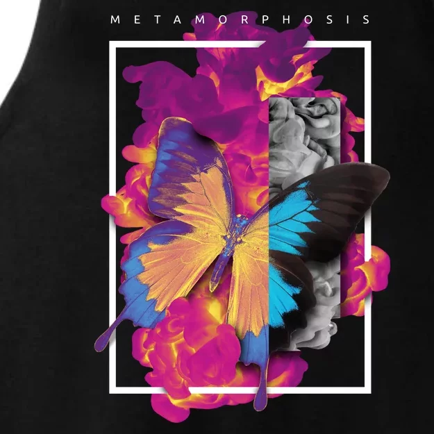 Metamorphosis Butterfly Graphic Ladies Tri-Blend Wicking Tank