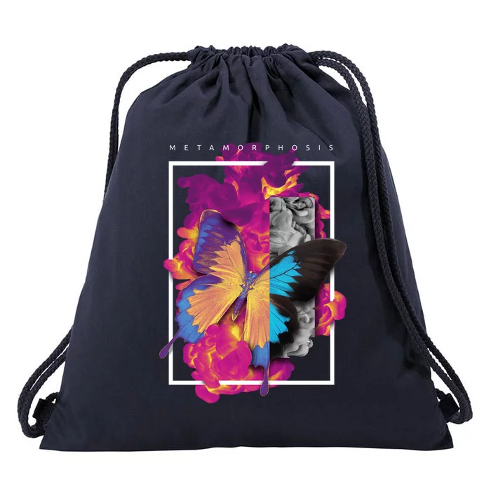 Metamorphosis Butterfly Graphic Drawstring Bag