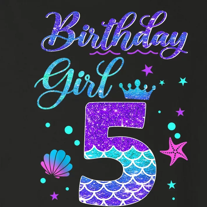 Mermaid Birthday Girl 5 Year Old Its My 5th Birthday Mermaid Toddler Long Sleeve Shirt