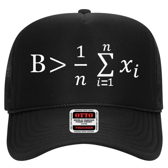 Math Be Greater Than Average High Crown Mesh Trucker Hat