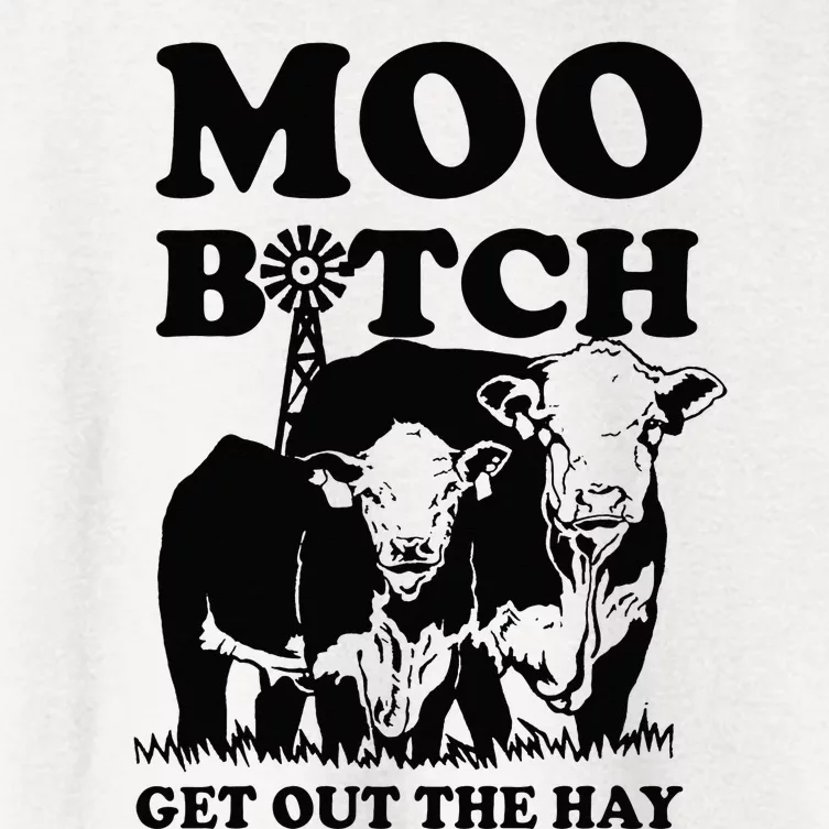 Moo Bitch Get Out The Hay Famer Cow Lovers Women's Crop Top Tee