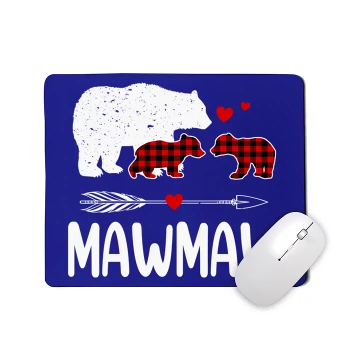 Mawmaw Bear Gift Red Buffalo Plaid Mawmaw Bear Pajama Gift Mousepad