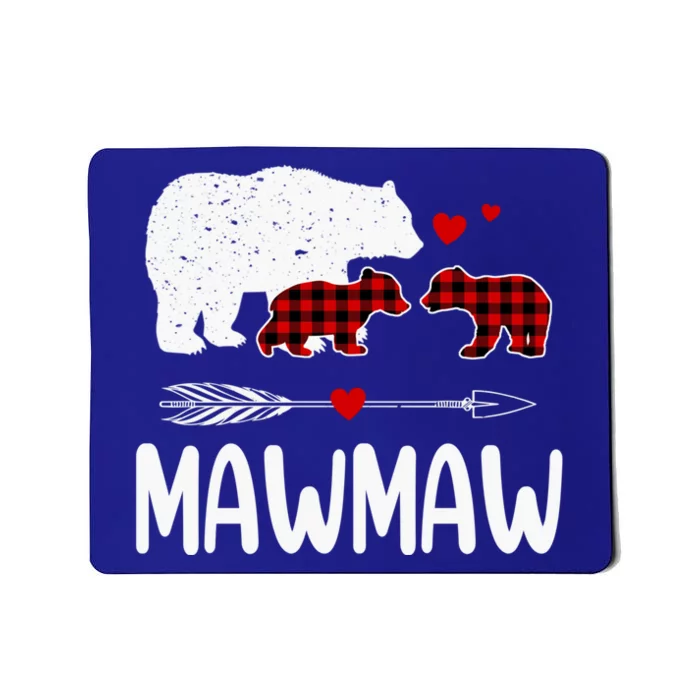 Mawmaw Bear Gift Red Buffalo Plaid Mawmaw Bear Pajama Gift Mousepad