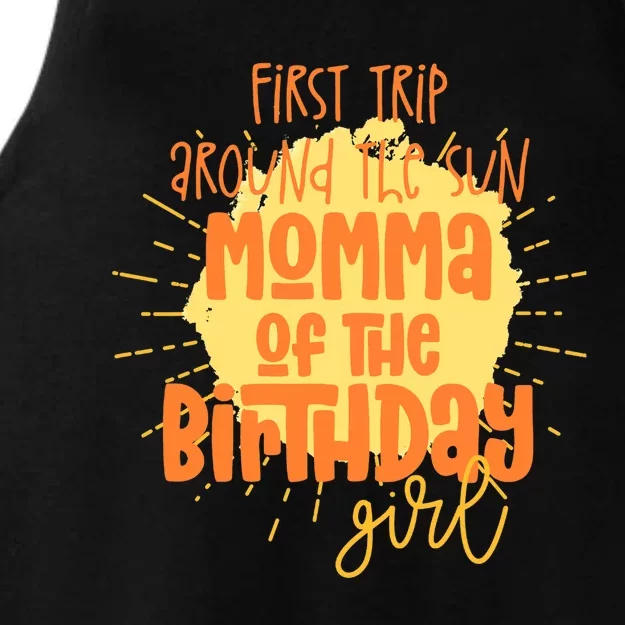 Momma Birthday Girl First Trip Around the Sun Galaxy Party Ladies Tri-Blend Wicking Tank