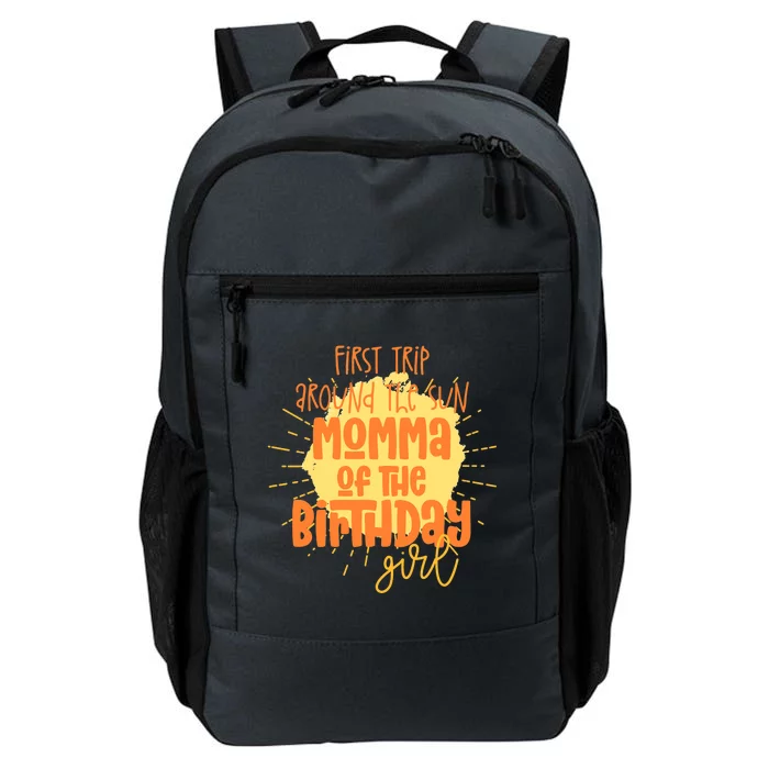 Momma Birthday Girl First Trip Around the Sun Galaxy Party Daily Commute Backpack