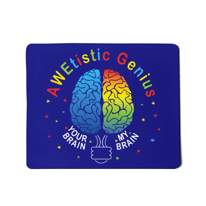 My Brain Genius Colorful Puzzle Advocate Autism Awareness Gift Mousepad