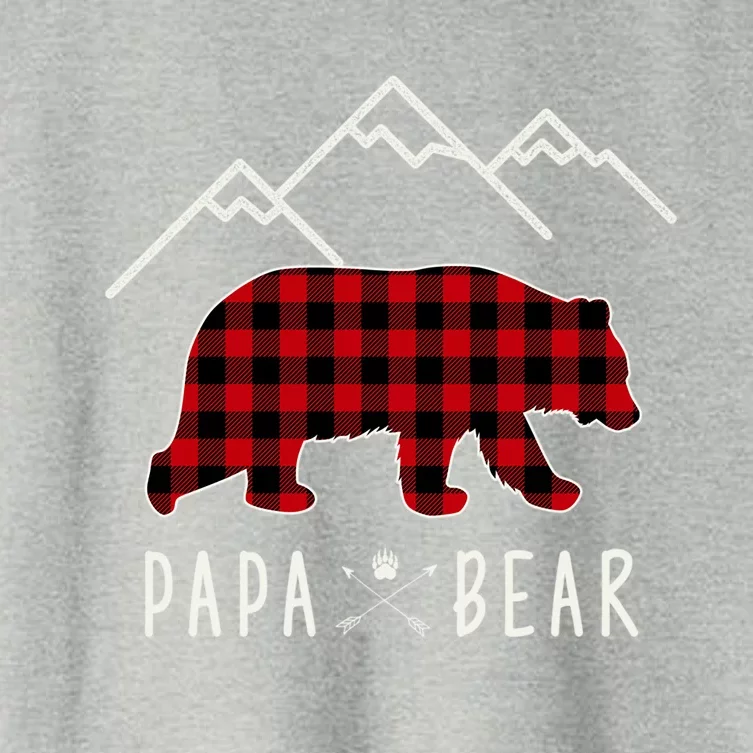 Mama Bear Gift Buffalo Plaid Papa Bear Funny Gift Women's Crop Top Tee