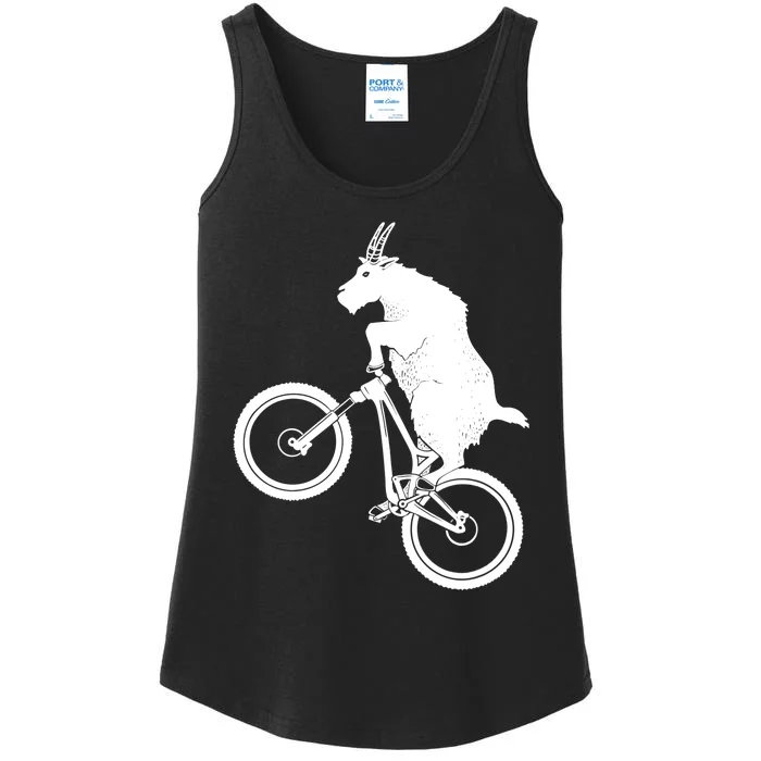 Mountain Bike Goat Funny Bicycle Day For Goat Lover Ladies Essential Tank