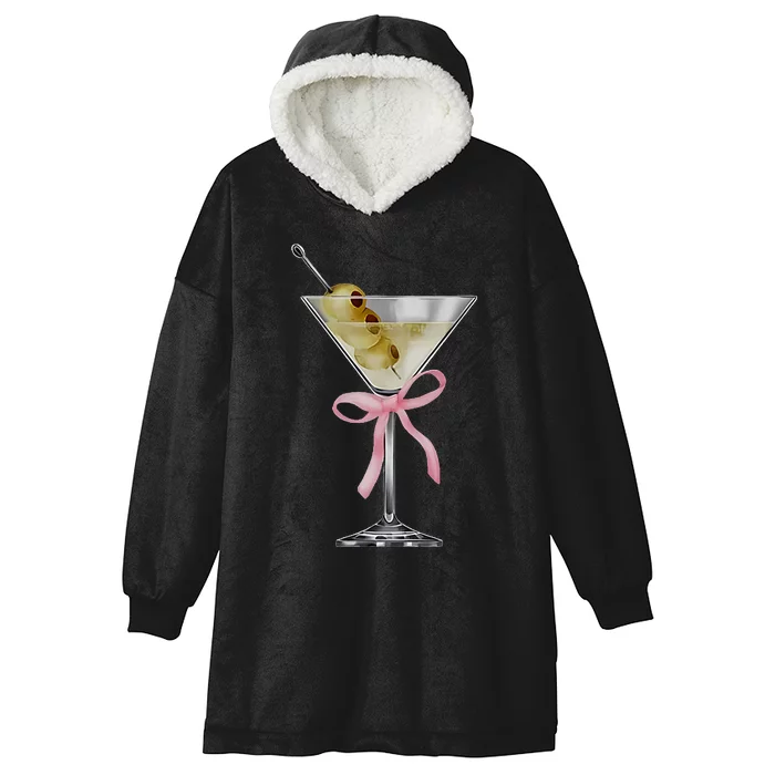 Martini Bow Graphic Hooded Wearable Blanket