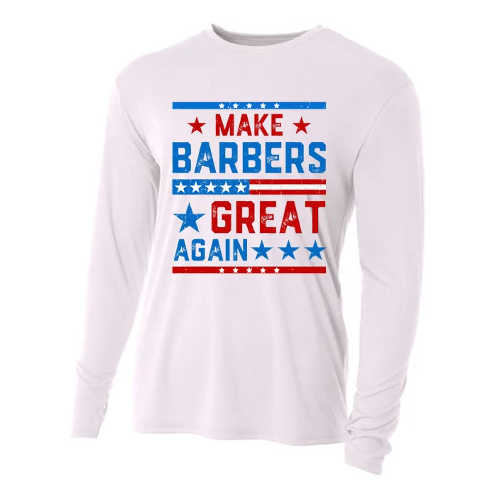 Make Barbers Great Again Barbers For Trump 2024 Cooling Performance Long Sleeve Crew