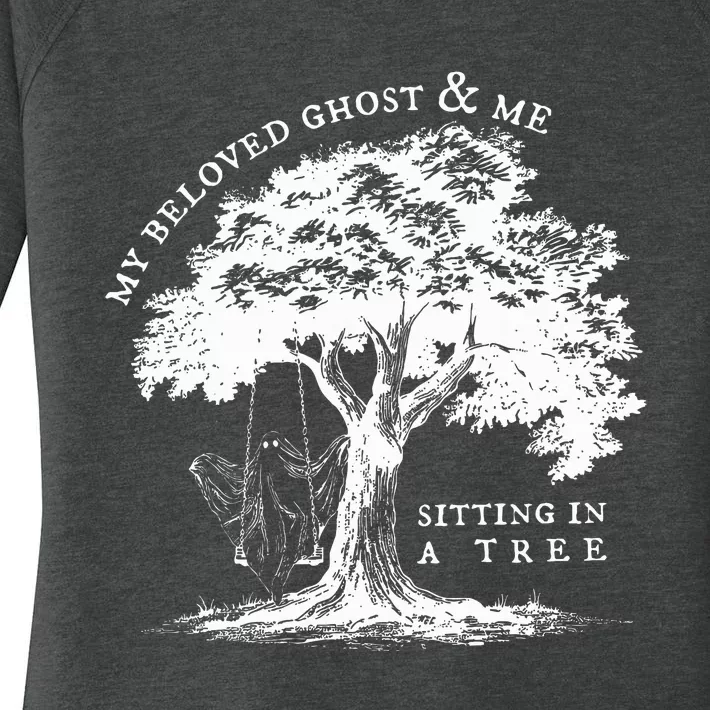 My Beloved Ghost And Me Sitting In A Tree Halloween Ghost Women's Perfect Tri Tunic Long Sleeve Shirt