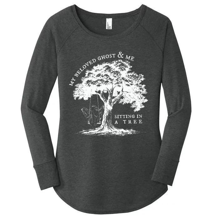 My Beloved Ghost And Me Sitting In A Tree Halloween Ghost Women's Perfect Tri Tunic Long Sleeve Shirt