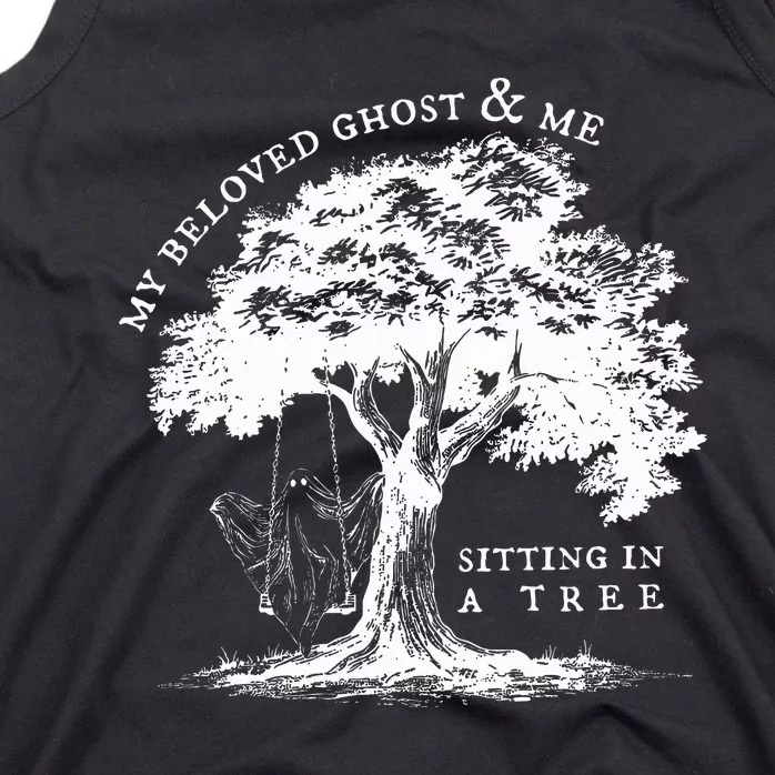 My Beloved Ghost And Me Sitting In A Tree Halloween Ghost Tank Top